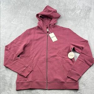 NEW M Pact Organic Unisex Women's Mauve One For All Full Zip Hoodie